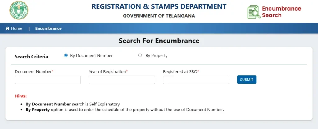 Encumbrance Search (EC)