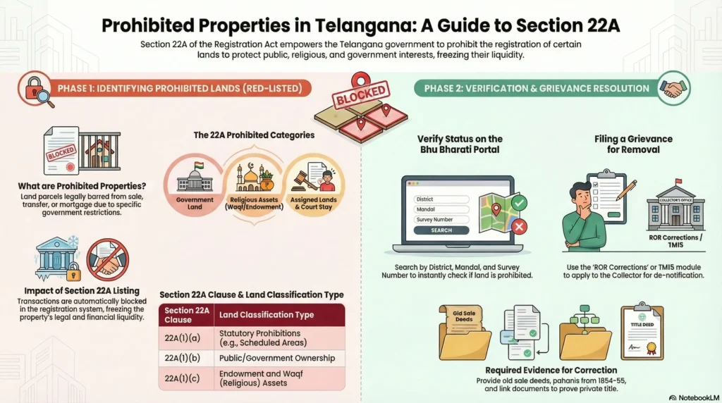 Prohibited Properties Telangana